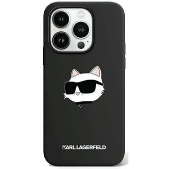 Karl Lagerfeld KLHMP15XSCHPPLK iPhone 15 Pro Max 6.7" musta kova suojakuori Choupette-pää MagSafella