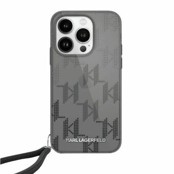 Karl Lagerfeld KLHCP15LHKDPNSK iPhone 15 Pro 6.1" musta kovakuori IML Mono KL -kuvio & nauha