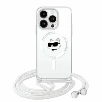 Karl Lagerfeld KLHMP13MHCCHNT iPhone 13 / 14 / 15 6.1" kovakuorinen läpinäkyvä IML Choupette Head & Cord Magsafe