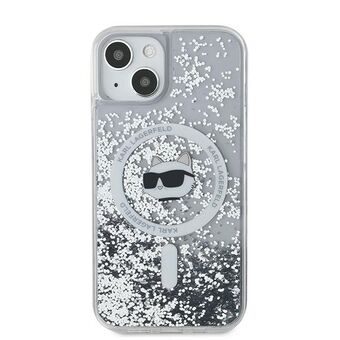 Karl Lagerfeld KLHMN61LGCHSGH iPhone 11 / Xr 6.1" kova kuori läpinäkyvä Liquid Glitter Choupette Head Magsafe