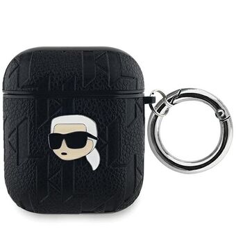 Karl Lagerfeld KLA2PGKIPK AirPods 1/2 -suojus, musta Monogram Karl -pää