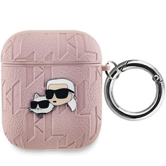 Karl Lagerfeld KLA2PGKCPP AirPods 1/2 -kotelo, pinkki Monogram Karl & Choupette -logo.