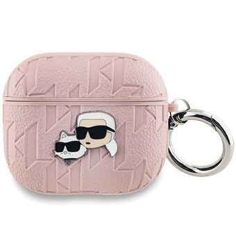 Karl Lagerfeld KLA3PGKCPP AirPods 3 -kotelo, pinkki Monogram Karl & Choupette Head