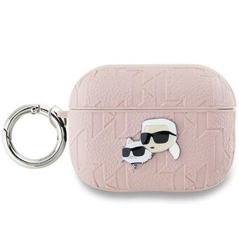 Karl Lagerfeld KLAP2PGKCPP AirPods Pro 2 (2022/2023) kansi, vaaleanpunainen Monogram Karl & Choupette Head