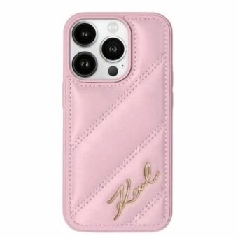 Here is the translation to Finnish:

Karl Lagerfeld KLHCP14LPQDSMGP iPhone 14 Pro 6.1" vaaleanpunainen kovakotelo Diagonal Quilted Script