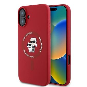 Karl Lagerfeld KLHMP16MSCMKCRHR iPhone 16 Plus 6.7" punainen/red kova suojakotelo Silikoni Karl&Choupette Rengas MagSafe