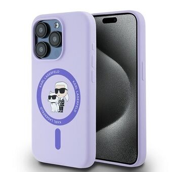 Karl Lagerfeld KLHMP15LSCMKCRHU iPhone 15 Pro 6.1" violetti/purple hardcase Silicone Karl&Choupette Heads Ring MagSafe