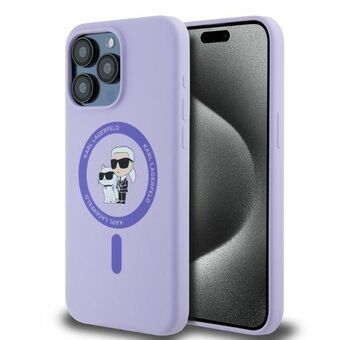 Karl Lagerfeld KLHMP15XSCMKCRHU iPhone 15 Pro Max 6.7" violetti/purple kova suojakuori Silikoni KC Heads Ring MagSafe