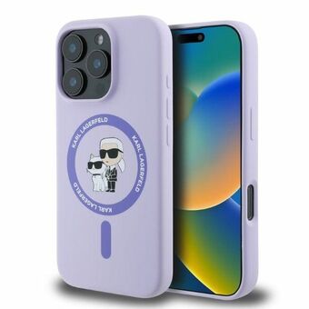 Karl Lagerfeld KLHMP16XSCMKCRHU iPhone 16 Pro Max 6.9" violetti/violet hardcase Silicone KC Heads Ring MagSafe