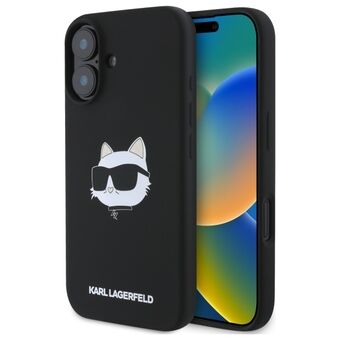 Karl Lagerfeld KLHMP16SSCHPPLK iPhone 16 6.1" musta/musta kovakotelo Silikoni Choupette Head Print MagSafe