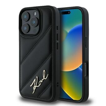 Karl Lagerfeld KLHCP16XPQDSMGK iPhone 16 Pro Max 6.9" musta/black kova suojakotelo Tikattu Signature