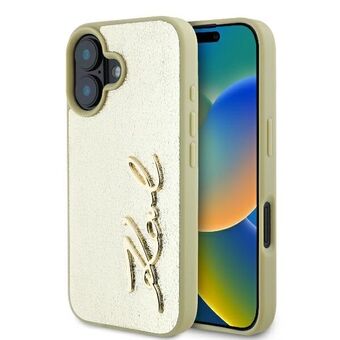 Karl Lagerfeld KLHCP16SPFMFBKMD iPhone 16 6.1" kullanen/gold kova kotelo Metal Signature