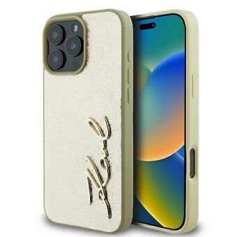 Karl Lagerfeld KLHCP16LPFMFBKMD iPhone 16 Pro 6.3" kulta/gold kovakotelo Metal Signature