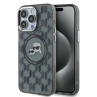 Karl Lagerfeld KLHMP15LHMCKMHK iPhone 15 Pro 6.1" musta/black IML Monogram Karl&Choupette Head MagSafe