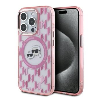 Karl Lagerfeld KLHMP15LHMCKMHP iPhone 15 Pro 6.1" pink/pink IML Monogram Karl&Choupette Head MagSafe