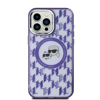 Karl Lagerfeld KLHMP15SHMCKMHU iPhone 15 6.1" violetti/purple IML Monogram Karl&Choupette Head MagSafe