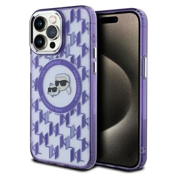 Karl Lagerfeld KLHMP15LHMCKMHU iPhone 15 Pro 6.1" violetti/purple IML Monogram Karl&Choupette Head MagSafe