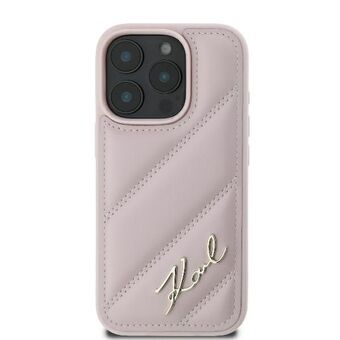 Karl Lagerfeld KLHCP16SPQDSMGP iPhone 16 6.1" vaaleanpunainen/pinkki kova suojakuori Quilted Signature