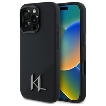 Karl Lagerfeld KLHMP16LSCMKMPCK iPhone 16 Pro 6.3" musta/black kovakuorinen silikonikotelo Shadow Metal Initial MagSafe