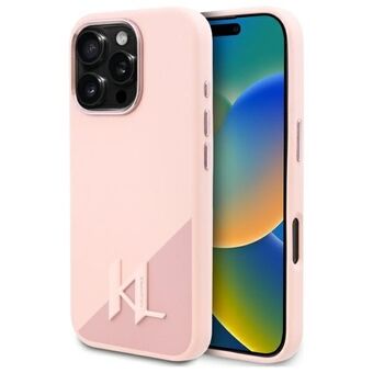 Karl Lagerfeld KLHMP16LSCMKMPCP iPhone 16 Pro 6.3" vaaleanpunainen/pinkki kovakotelo Silicone Shadow Metal Initial MagSafe