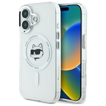 Karl Lagerfeld KLHMP16SHLSCHH iPhone 16 6.1" valkoinen/white kovakotelo IML Metal Choupette Head MagSafe