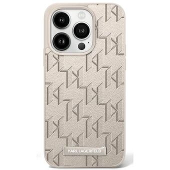 Karl Lagerfeld KLHMP16LPKHPORPE iPhone 16 Pro 6.3" kova kotelo beige Leather Monogram Metal Logo MagSafe