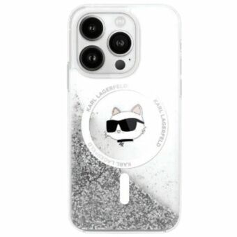 Karl Lagerfeld KLHMP16SLGCHSGH iPhone 16 6.1" kova läpinäkyvä kotelo Liquid Glitter Choupette Head Magsafe