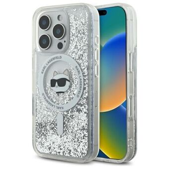 Karl Lagerfeld KLHMP16LLGCHSGH iPhone 16 Pro 6.3" kovakotelo läpinäkyvä Liquid Glitter Choupette Head Magsafe