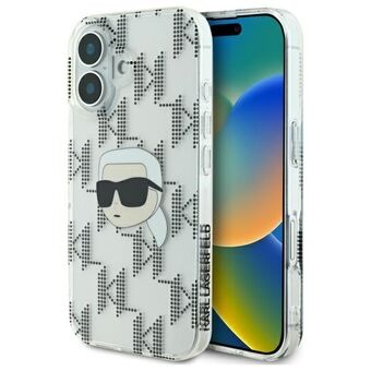 Karl Lagerfeld KLHCP16SHKLPKHT iPhone 16 6.1" läpinäkyvä/transparent hardcase IML Karl Head Electroplated