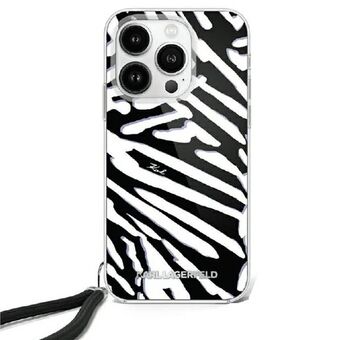 Karl Lagerfeld KLHCP16SHZBPKCCK iPhone 16 6.1" musta/black hardcase IML Zebra Pattern & Cord