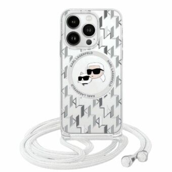 Karl Lagerfeld KLHMP16SHCKCKLCT iPhone 16 6,1" läpinäkyvä kova kuori IML Crossbody Monogram Karl & Choupette Head MagSafe