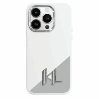 Karl Lagerfeld KLHMP16SSCMKMPCH iPhone 16 6,1" valkoinen/white kova kotelo Silikoni Alkukirjain Metallinen Logo MagSafe