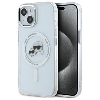 Karl Lagerfeld KLHMP14SHLSKCH iPhone 14 6.1" valkoinen/white kova kotelo IML Metalli Karl&Choupette Head MagSafe