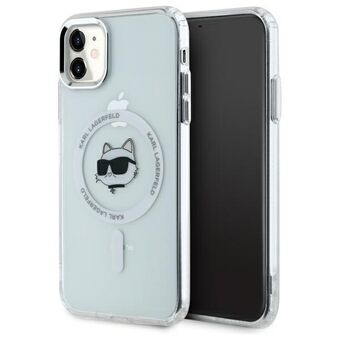 Karl Lagerfeld KLHMN61HLSCHH iPhone 11 / Xr 6.1" valkoinen kovakotelo IML Metal Choupette Head MagSafe