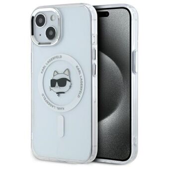 Karl Lagerfeld KLHMP15SHLSCHH iPhone 15 6.1" biały/valkoinen hardcase IML Metal Choupette Head MagSafe