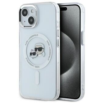 Karl Lagerfeld KLHMP15SHLSKCH iPhone 15 6.1" valkoinen/white kova kotelo IML Metal Karl&Choupette Head MagSafe