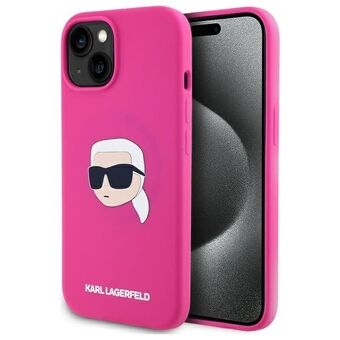 Karl Lagerfeld KLHMP15SSKHPPLF iPhone 15 6.1" fuksia/fuschia kovakotelo Silikoni Karl Head Print MagSafe