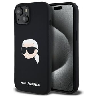 Karl Lagerfeld KLHMP15SSKHPPLK iPhone 15  6.1" musta/black hardcase Silikoni Karl Head Print MagSafe