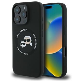 Karl Lagerfeld KLHMP16XSKCHTCK iPhone 16 Pro Max 6.9" musta/black kovakuori Silikoni Karl&Choupette Päät MagSafe