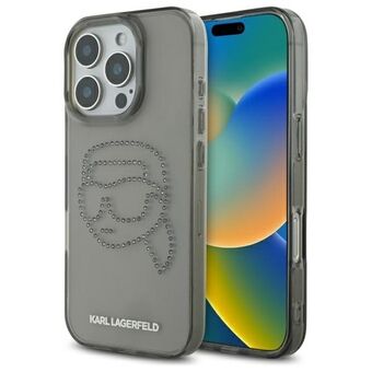 Karl Lagerfeld KLHCP16XHKHDCELK iPhone 16 Pro Max 6.9" musta kovakotelo IML strassit Karl Head