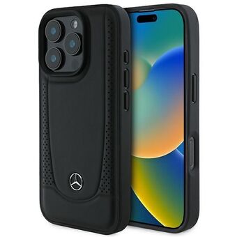 Mercedes MEHCP16LARMBK iPhone 16 Pro 6,3" musta/musta kova kotelo Leather Urban