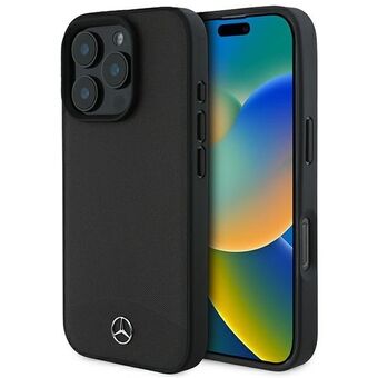 Mercedes MEHMP16L23RBARK iPhone 16 Pro 6.3" musta/black kova kuori Teksturoitu ja Tavallinen Nahka MagSafe