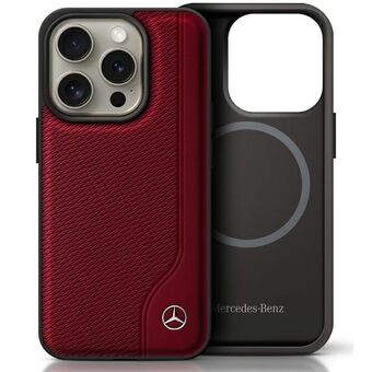 Mercedes MEHMP16L23RBGVR iPhone 16 Pro 6,3" punainen/red hardcase MB puujäljitelmä nahka MagSafe