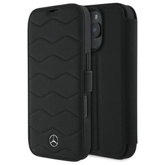 Mercedes MEBKP16X23RWRSK iPhone 16 Pro    Max 6.9" musta/musta kirjakotelo MB Waves Leather