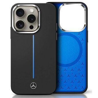 Mercedes MEHMP16S23SUMBK iPhone 16 6.1" musta/black kovakotelo Silikoni Sininen Raita MagSafe