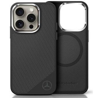 Mercedes MEHMP16L23SUGDK iPhone 16 Pro 6.3" musta kova kotelo Silikoni Tonal Logo Puukuvio MagSafe