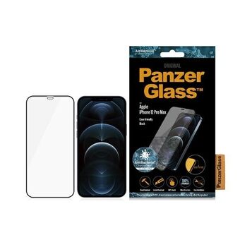 PanzerGlass E2E Super+ iPhone 12 Pro Max -koteloyhteensopiva antibakteerinen mikromurtuma, musta 2712