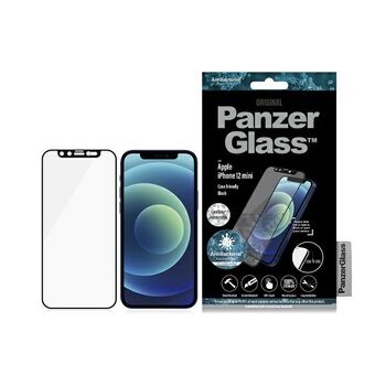 PanzerGlass E2E Microfracture iPhone 12 Mini 5,4 "CamSlider Swarovsky Cover Friendly AntiBacterial musta / musta