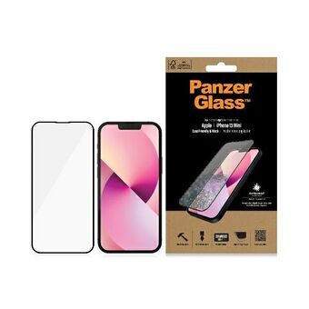 PanzerGlass E2E Privacy iPhone 13 Mini 5,4" -suojauslasikalvo yhteensopiva kuori, mikrohalkeilua estävä, antibakteerinen, musta, ProP2744.