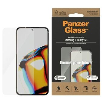 PanzerGlass Ultra-Wide Fit -suojakalvo Sam S23 S911 -näytönsuojalla ja 7315-sovellimella.